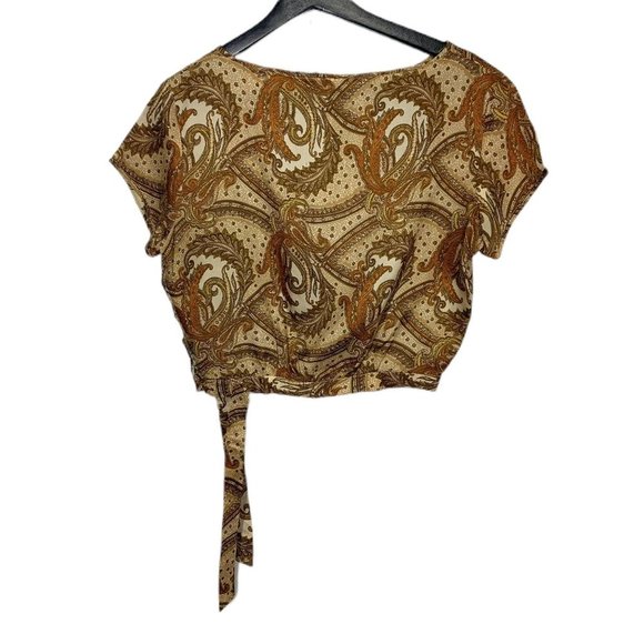 Vintage 60s Fritzi of California Flora Print Short Sleeve Cropped Top Medium - Picture 2 of 6